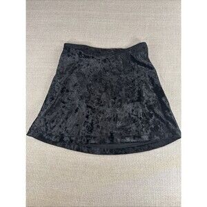 Black Crushed Velvet Morbid Threads Sz Small Mini Skirt Y2K Goth Party Emo Punk